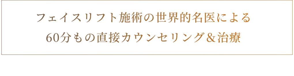 60分もの直接カウンセリングと治療